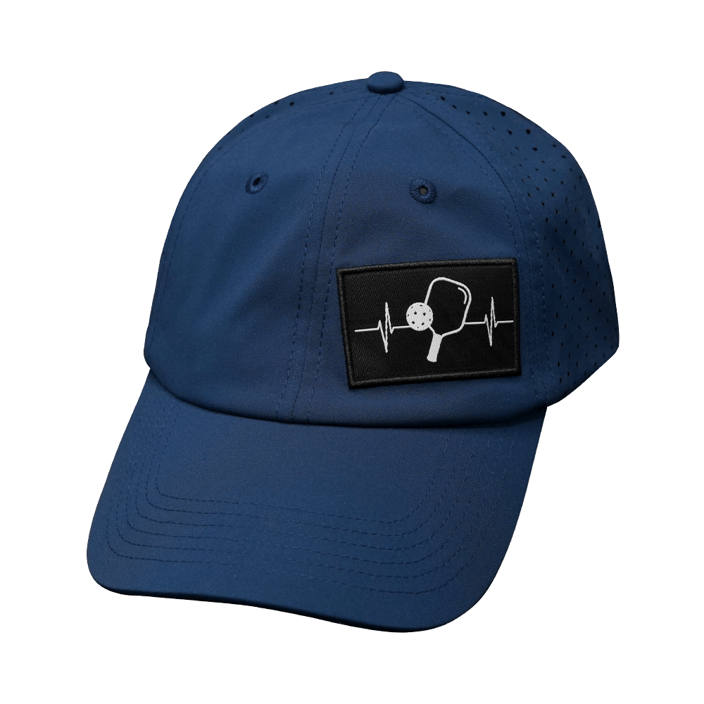 Pickleball Hat - Dad Hat - Navy - Laser Mesh